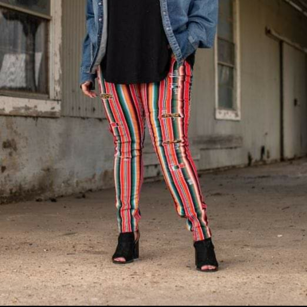 L&B Plus size Serape Leopard skinny jeans!